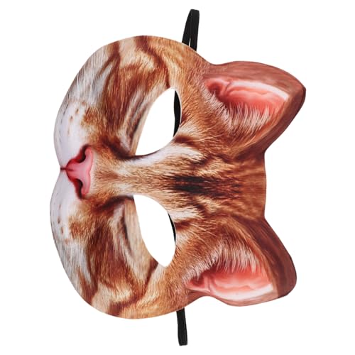 Mikinona Leichte Verstellbare Katzen Maske für Damen Halbgesichtige Tier Masquerade mit Realistischen Details Wiederverwendbar und Komfortabel für Halloween Tanzparty Cosplay und Foto von Mikinona