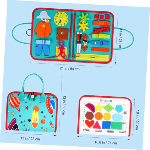 Mikinona Lernspielzeug Busy Board für Kleinkinder mit Motorik Sensorik Elementen Fest Fixierte Buchstaben Zahlen Formen Reißverschlüsse Schnürsenkel Knöpfe Gurt Pädagogisches Activity von Mikinona