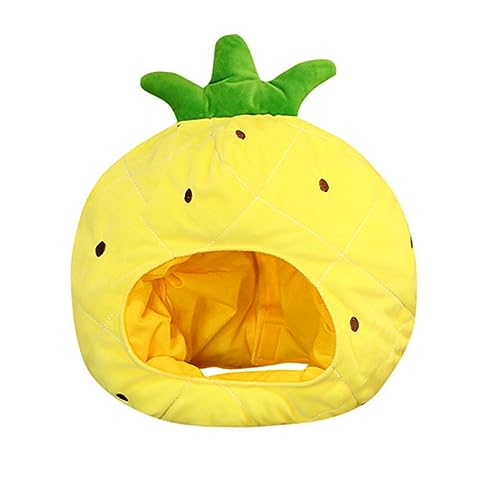 Mikinona Lustige Ananas Kopfbedeckung Plüsch Kopfteil für Kostümpartys Halloween Bühnenauftritte Party Fotorequisiten Erwachsene von Mikinona