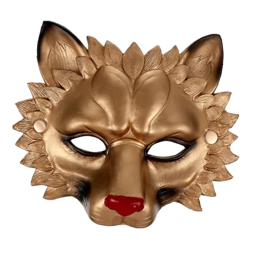 Mikinona Lustige Goldene Löwenmaske aus Umweltfreundlichem PU für Halloween Karneval Party Erwachsene Realistisch Gestaltet Atmungsaktiv und Bequem für Cosplay und Maskerade Mikinona Lustige Goldene Löwenmaske aus Umweltfreundlichem PU für Halloween Karneval Party Erwachsene Realistisch Gestaltet Atmungsaktiv und Bequem für Cosplay und Maskerade von Mikinona