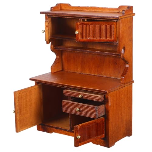 Mikinona Maßstab DIY Holz Schrank mit Doppeltür Puppenmöbel Micro Landschaft Aufbewahrungsschrank fürs Puppenhaus von Mikinona