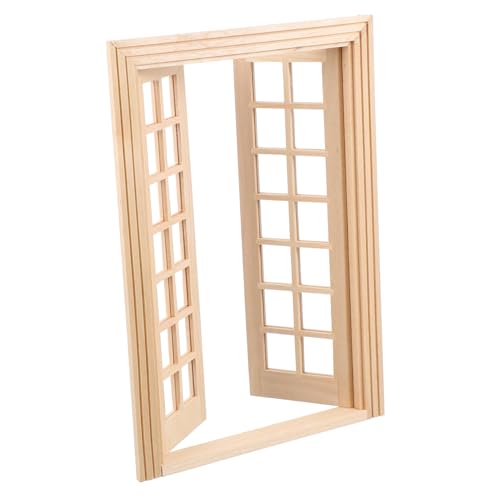 Mikinona Maßstab Doppelflügelige Tür Modell Mini Dekoration für Puppenmöbel Leicht Langlebig als Photo Prop und von Mikinona