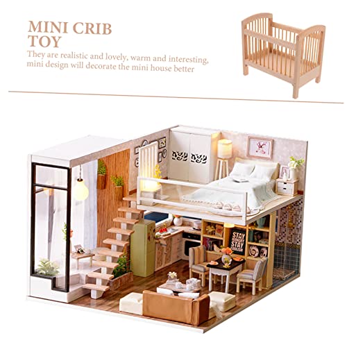 Mikinona Maßstab aus Holz Langlebiges Mini Dollhouse Möbel Zubehör Realistische Puppenbett Dekoration für Puppenhäuser von Mikinona