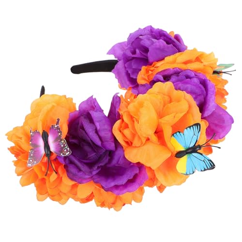 Mikinona Mexikanisches Blumen Haarband mit Rosen Day Of The Dead Kopfschmuck Festival Stirnband für Hochzeiten Kostümpartys und Halloween Komfortabler Vielseitiger Partyhaarschmuck für Mikinona Mexikanisches Blumen Haarband mit Rosen Day Of The Dead Kopfschmuck Festival Stirnband für Hochzeiten Kostümpartys und Halloween Komfortabler Vielseitiger Partyhaarschmuck für von Mikinona