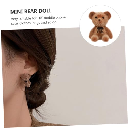 Mikinona Mini Bär mit Schleifen Motiv Flauschige Puppenhaus Accessoires für DIY Schmuck und Taschen Bunte Mini Bären Figuren als Geschenkdeko für Familie und Freunde von Mikinona
