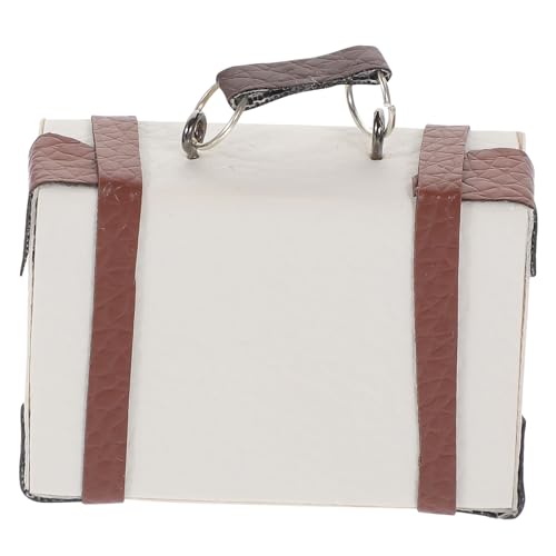 Mikinona Mini Koffer Puppenhaus Zubehör Miniatur Reise Koffer Box Weiß Micro Scene Adornment für Mini Haus Dekoration und DIY Sammler Stilvoller Puppen Reise von Mikinona