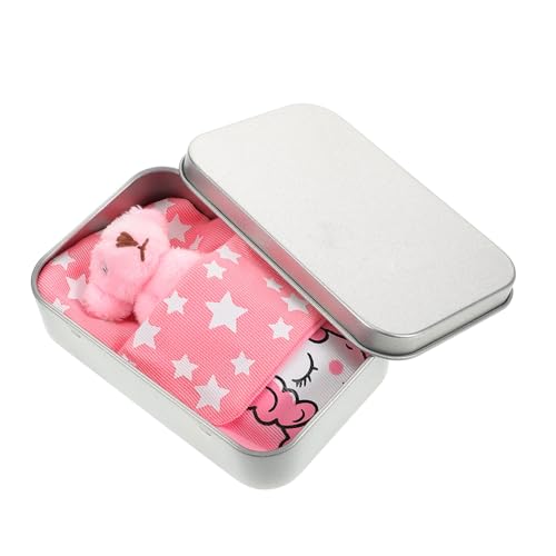 Mikinona Mini Plüschbär in Metallbox Weiches Kleines Bärenornament Niedliche Stofftier Dekoration für Kinderzimmer Vielseitiger Plüschbär als Geschenk und Schreibtischdeko von Mikinona