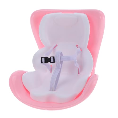 Mikinona Mini Puppenautositz Zubehör Clip Puppen Sicherheitsautositz Dekorativer Puppenhaus Stuhl Interaktives Rollenspiel Tisch und Fahrzeugdekoration Rosa von Mikinona