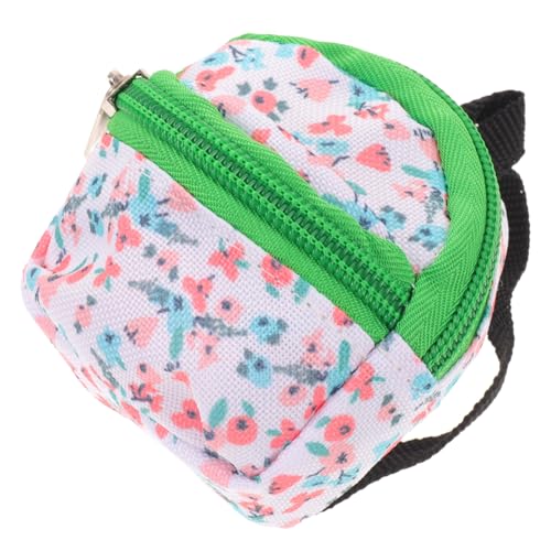 Mikinona Mini Puppenrucksack mit Floralem Muster Dekorativer Miniatur Rucksack für Bjd Puppen Vielseitiges Accessoire für Puppenhaus zur Aufbewahrung Kleiner Puppenartikel von Mikinona