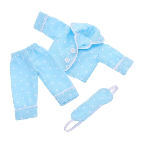Mikinona Mini Puppenschlafanzug aus Baumwolle mit Schlafmaske Vielseitige Puppenkleidung für DIY Doll Clothes Bequeme Süße Muster Passend für Verschiedene Puppen und Alltagsspiel von Mikinona