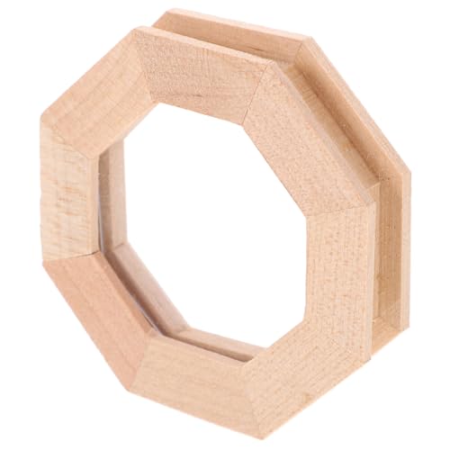 Mikinona Mini Simuliertes Achteckiges Fensterzubehör Puppe Möbel Gefälscht Winzig Miniatur Mini-achteckiger Fensterrahmen Holz von Mikinona