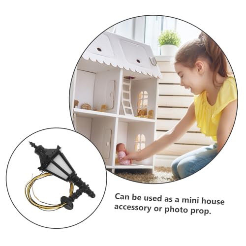 Mikinona Mini Wandlampe Kleine Dekorative Wandbeleuchtung Modellhaus Zubehör Für Puppenhaus Szene Schwarz Mit Kabel von Mikinona