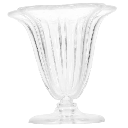 Mikinona Miniatur Eisbecher Modell aus Stabilem Kunststoff Kleine Transparente Mini Eiscup Deko für DIY Bastelprojekte Puppenhaus Zubehör Langlebig und Vielseitig Einsetzbar von Mikinona