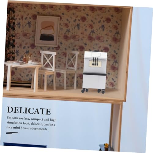 Mikinona Miniatur Eiscreme Maschine Modell Puppenhaus Küchendeko Handgefertigte Miniatur Eismaschine für DIY Puppenhaus Vielseitige Mini Dekoration von Mikinona