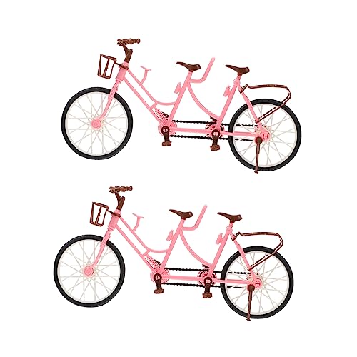 Mikinona Miniatur Fahrradspielzeug für Kinder 2 Stück Simulationsfahrrad Dekorative Tischdekoration Kleiner Fahrradmodell Geeignet für Puppen und Kleiner Landschaftsdekoration von Mikinona