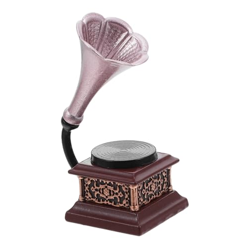 Mikinona Miniatur Grammophon Heimdekoration Miniatur Landschaftsmöbel Plattenspieler Retro Phonograph Dekoration Plattenspieler Dekoration Für Kleinkinder von Mikinona