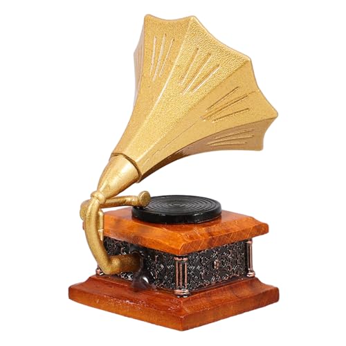 Mikinona Miniatur Grammophon Modell Retro Stil Detailreiches Puppenhaus Zubehör Dekoratives Miniatur Plattenspieler Ornament Vintage Phonograph Nachbildung für Puppenhaus Wohnzimmer und Mikinona Miniatur Grammophon Modell Retro Stil Detailreiches Puppenhaus Zubehör Dekoratives Miniatur Plattenspieler Ornament Vintage Phonograph Nachbildung für Puppenhaus Wohnzimmer und von Mikinona