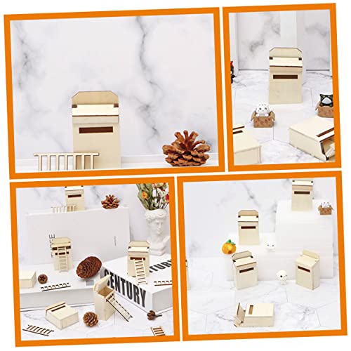 Mikinona Miniatur Holz Briefkasten Modell Robustes DIY Mini Haus Möbel Realistische Miniatur Briefkasten Figur Langlebig und Kompakt für Puppenhaus und Kinderspielzeug von Mikinona