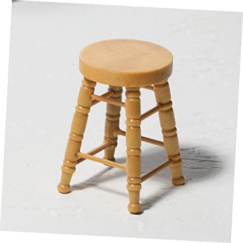 Mikinona Miniatur Holz Hocker Rund Original Holzfarben mit Puppenhaus Möbel Zubehör für Miniaturgärten Mikro Landschaften Kreatives für Dekoration von Mikinona