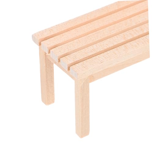 Mikinona Miniatur Holzbänke für Puppenhaus Glatte Oberfläche Detailreiches Design Stabile Gartenbank Modell Geeignet als Puppenhaus Dekoration und Kleines Zubehör von Mikinona