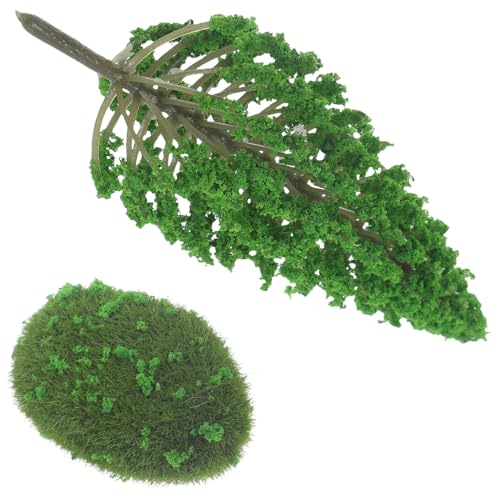 Mikinona Miniatur Landschaftsbaum aus Robustem Kunststoff Dauerhaftes Formstabiles Modell für DIY Basteln Puppenhaus Zubehör Grüne Deko Pflanze für Modellbau und Garten Kompakt und Leicht von Mikinona
