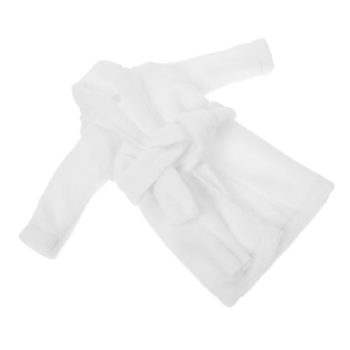 Mikinona Miniatur Puppen Bademantel Weiß Elegantes Accessoire für Puppenkleidung Passgenaues Outfit für Mini Dolls Niedlicher Weihnachts Elfen Bademantel Perfektes für Puppenliebhaber von Mikinona