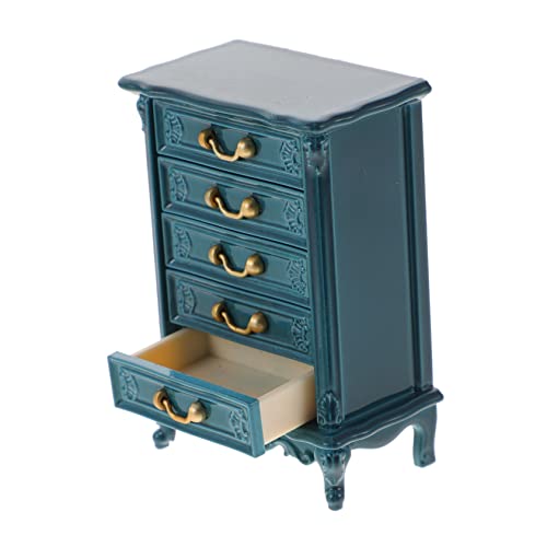 Mikinona Miniatur Puppenhaus Möbel Miniatur Schrank Kinderzimmer Dekoration Blau Langlebig Leicht Beweglich Zubehör von Mikinona
