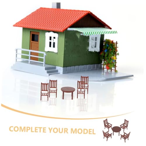 Mikinona Miniatur Puppenhaus Möbel Set Maßstab Miniatur Tisch und Stühle Detailreiche Miniaturmöbel für Dioramen Architekturmodelle Lehr Hobbyprojekte Vielseitig Einsetzbar von Mikinona
