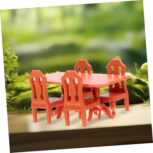 Mikinona Miniatur Puppenhaus Möbel Teiliges aus Hochwertigem Harz Mini Tisch und Stühle für Rollenspiele Fördert Fantasie und Spielerisches Lernen für Mädchen und Jungen von Mikinona