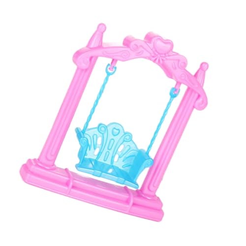 Mikinona Miniatur Puppenhaus Schaukel aus Langlebigem Glatte Oberfläche Kompakte für Innenbereiche Bezauberndes Rosa Puppenhaus Zubehör für Fantasievolles Spiel und Realistische Dekoration von Mikinona