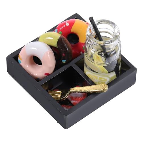 Mikinona Miniatur Puppenhaus Snack Detailgetreue Modelle Lebensmittelecht Aussehendes Fotorequisiten und Dekoration für Nachmittagstee Szenen Langlebig und Wiederverwendbar von Mikinona