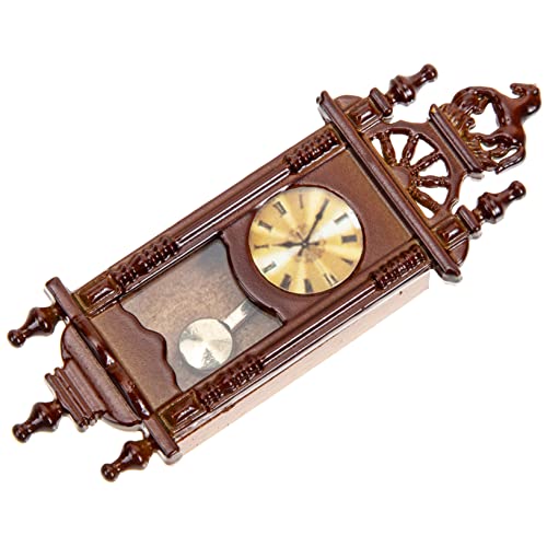 Mikinona Miniatur Puppenhaus Uhr Metall Vintage Roman Ziffern Hängende Wanduhr Puppenhaus Zubehör Dekoration Klein Leicht Tragbar von Mikinona