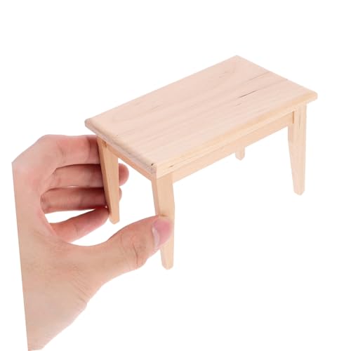 Mikinona Miniatur Retro Holzstuhl Stabile Kleine Sitzmöbel Langlebige Puppenhaus Esszimmer Deko Geruchlos Verarbeitung als DIY Zubehör und Tischdekoration Zufällige Farbe von Mikinona