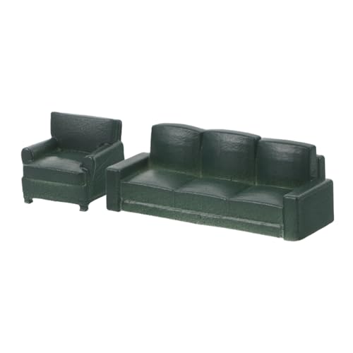 Mikinona Miniatur Sofa Modell Dekor Miniatur Puppenhausmöbel Sofa Puppenhaus Möbelzubehör Modell Harz Grün von Mikinona