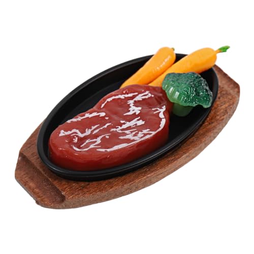 Mikinona Miniatur Steak Modell Realistisch aus Detailgetreues Puppenhaus Lebensmittel Zubehör für Spielküche Puppenhaus Dekoration Kleines Mini Food Cooking Mikinona Miniatur Steak Modell Realistisch aus Detailgetreues Puppenhaus Lebensmittel Zubehör für Spielküche Puppenhaus Dekoration Kleines Mini Food Cooking von Mikinona