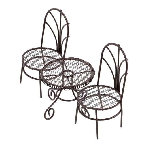 Mikinona Miniatur Tisch und Stühle Mikro Landschafts Dekoration Vielseitige Puppenhausmöbel Kreative Fotografie Requisiten Elegantes Design Charmante Miniatur Gartenmöbel von Mikinona