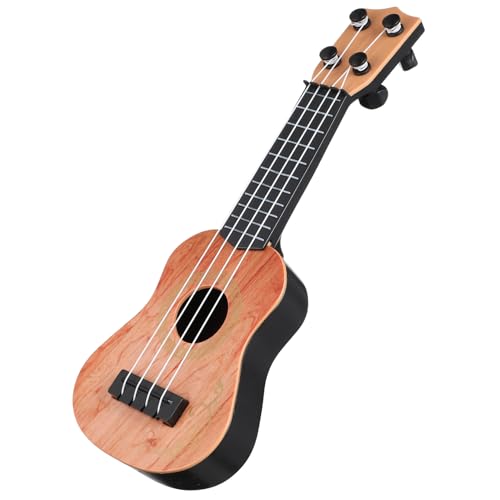 Mikinona Miniatur Ukulele Gitarre Kunststoff Musikmodell Lerninstrument für Frühe Musikalische Sicher und Realistisch Gelb von Mikinona