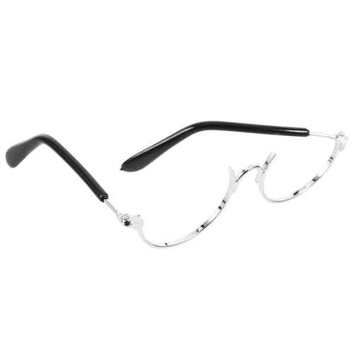 Mikinona Miniatur puppenbrille Halbtransparentes Metallrahmen Accessoire Silberfarben Langlebig und Stilvoll für DIY Basteln Puppenhaus Dekoration Party und Cosplay Zubehör von Mikinona