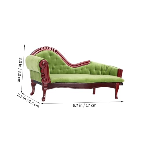 Mikinona Miniaturmöbel Rote Holzfarbe Mini Lounge Couch Puppenmöbel Dekoration für Kinderzimmer Wohnzimmer Büro von Mikinona