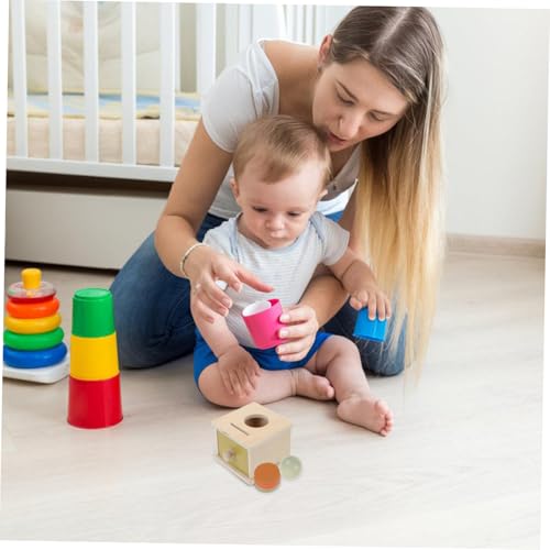 Mikinona Montessori Holzspielzeug Wurf Münzbox Lernspielzeug Feinmotorik Konzentration und Hand Auge koordination für Vorschulkinder und Junge Mädchen von Mikinona