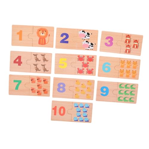 Mikinona Montessori Zahlenpuzzle Holzspielzeug für Vorschulkinder Mathe Lernspiel Zahlen Erkennen und Zählen Frühförderung Kognitive Entwicklung und Feinmotorik für Jahre von Mikinona