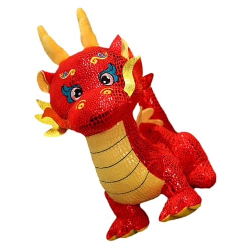 Mikinona Neujahr Deko Stofftier Plüsch Drache Kuscheliges Chinesisches Drachen Maskottchen Geschenk für Zuhause Geburtstag Hochzeit von Mikinona