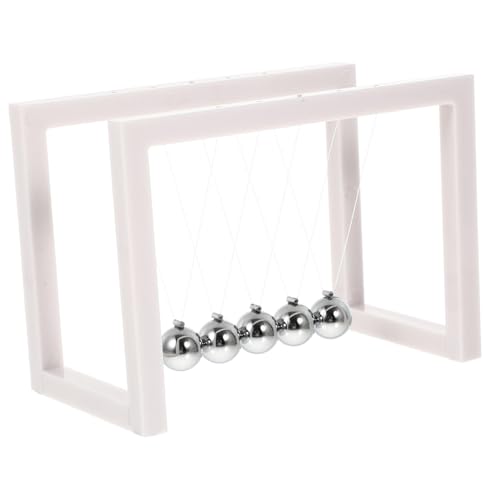 Mikinona Newton Kugel Ornament aus Acryl Weiß Balance Ball Schreibtischdeko Physik Lernspielzeug für Energieerhaltung und Dynamik Stabiles Leichtes Schaukelspiel für Büro von Mikinona