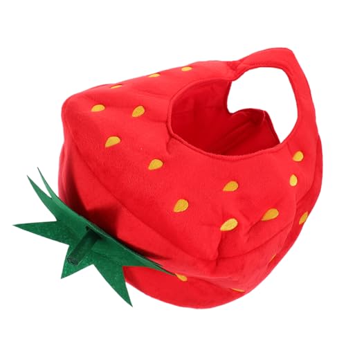 Mikinona Niedlicher Erdbeer Kopfschmuck aus Weichem Stoff Leichter Langlebiger Festival Hut für Karneval Party und Cosplay Bequem und Wärmend Foto Requisite von Mikinona