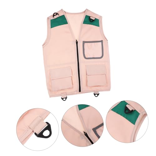Mikinona Outdoor Explorer Weste Verstellbar Atmungsaktiv Robust für Rollenspiele und Khakifarben Kostüm für Entdeckungen und Insektenbeobachtung von Mikinona