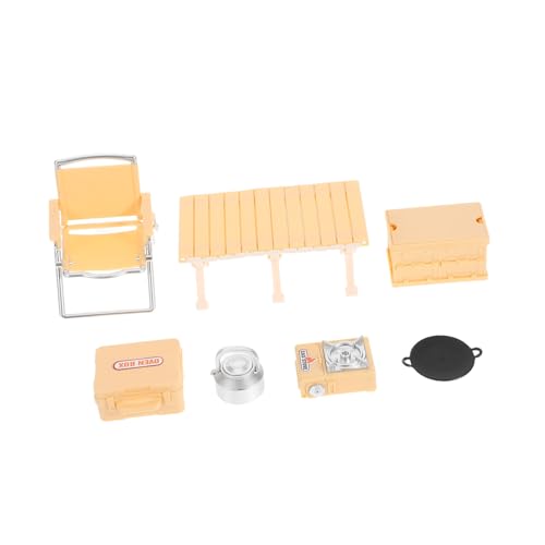 Mikinona Outdoor Spielset Miniatur Campingstuhl Picknicktisch und Kocher für Drinnen und Draußen Kreatives Rollenspiel Gelb Mikinona Outdoor Spielset Miniatur Campingstuhl Picknicktisch und Kocher für Drinnen und Draußen Kreatives Rollenspiel Gelb von Mikinona