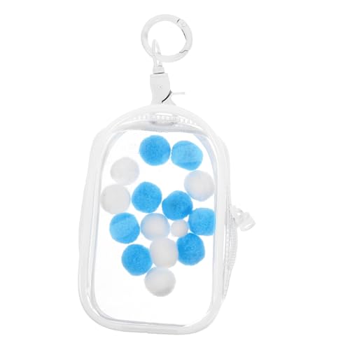 Mikinona PVC Transparente Mini Puppe Tasche mit Reißverschluss und Silbernem Anhänger Kleine Aufbewahrungstasche für Puppen und Sammlerstücke Tragbar mit Pompom als Display Schutzbeutel von Mikinona