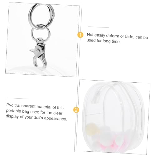 Mikinona PVC Transparente Puppentragetasche Klein Klare Aufbewahrungstasche mit Reißverschluss Leichter Robuster PVC materialbeutel zum Sicheren Transport und Stilvollen Zufällige Farbe von Mikinona