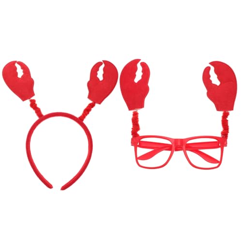 Mikinona Party Haarband und Brille Krabben Design Lustige Kostüm Accessoires für Karneval Halloween Fasching und Geburtstag Teiliges Dekor für Mädchen und Jungen von Mikinona