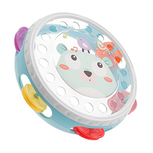 Mikinona Percussion Tamburin Babyspielzeug Tamburin Tamburine Für Musikinstrumente Für Tamburin Kid Cartoon Tamburin Tambourin Für Handtrommel Himmelblau von Mikinona